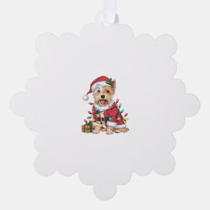 Xmas Lighting Santa Westie Dog Christmas Ornament Card
