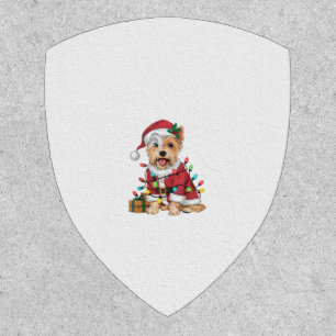Xmas Lighting Santa Westie Dog Christmas Patch