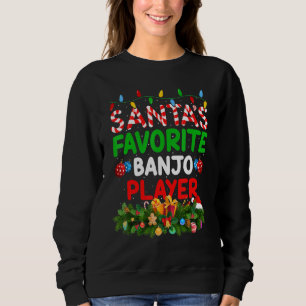 Xmas Lighting Santa's Favorite Banjo Player Christ Sweatshirt