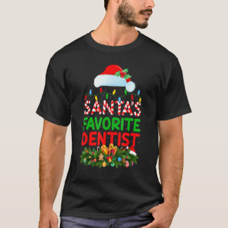 Xmas Lighting Santa's Favorite Dentist Christmas T-Shirt