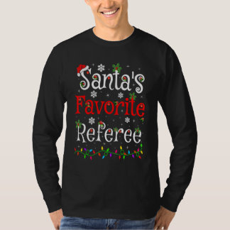 Xmas Lighting Santa's Favorite Referee Christmas T-Shirt