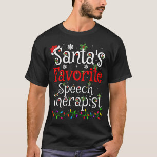 Xmas Lighting Santa's Favorite Speech Therapist Ch T-Shirt