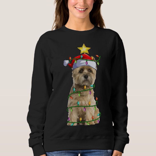 Xmas Lighting Tree Matching Santa Cairn Terrier Ch Sweatshirt (Front)