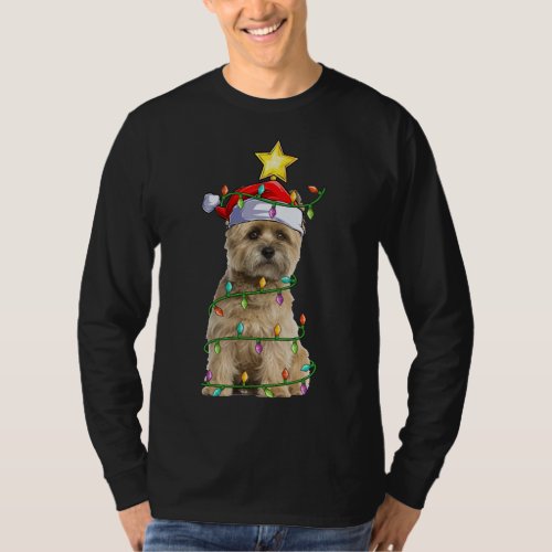 Xmas Lighting Tree Matching Santa Cairn Terrier Ch T_Shirt