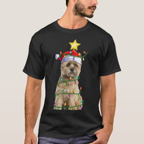 Xmas Lighting Tree Matching Santa Cairn Terrier Ch T_Shirt