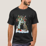 Xmas Lighting Tree Santa Hat Greyhound Dog Christm T-Shirt