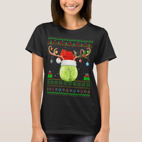 Xmas Lighting Ugly Cabbage Vegetable Christmas T_Shirt