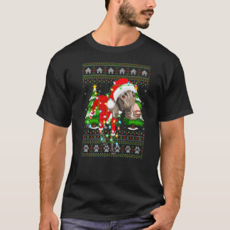 Xmas Lighting Ugly Santa German Shorthaired Christ T-Shirt