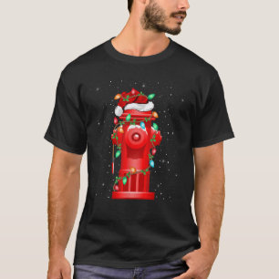 Xmas Lights Fire Hydrant Firefighter Christmas T S T-Shirt
