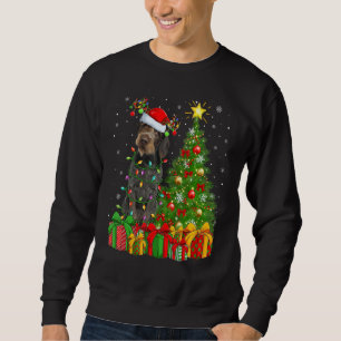 Xmas Lights German Wirehaired Pointer Dog Christma Sweatshirt