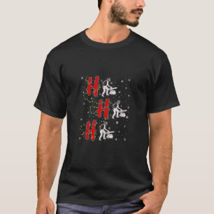 Xmas Lights HO HO HO Chainsaw Funny Ugly Christmas T-Shirt