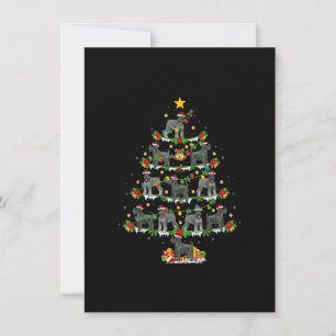 Xmas Lights Miniature Schnauzer Dog Christmas Tree Invitation