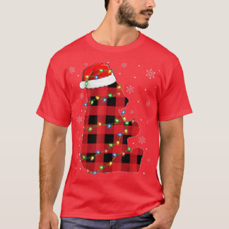 Xmas Lights Red Buffalo Plaid Panda Christmas Paja T-Shirt
