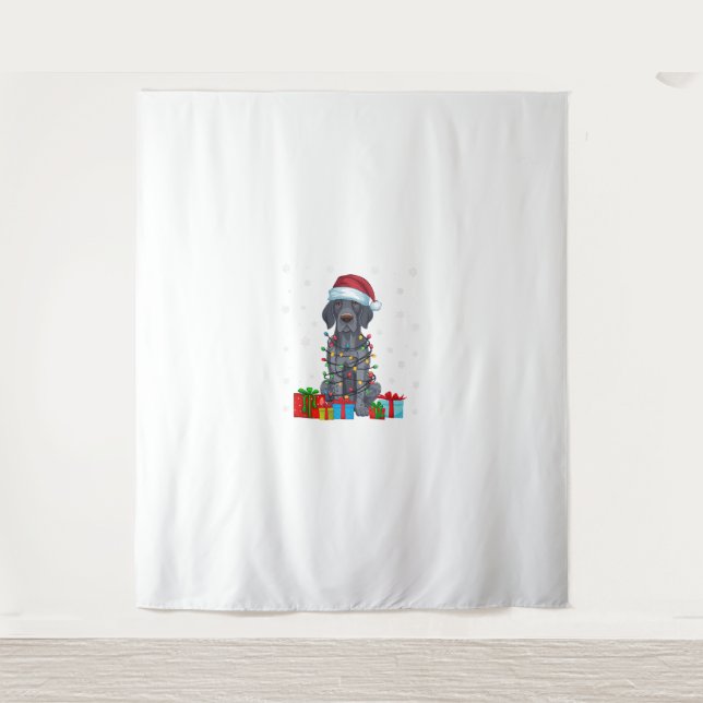 Xmas Lights Santa German Shorthaired Pointer Dog C Tapestry (Front)