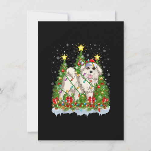 Xmas Lights Santa Great Pyrenees Dog Christmas Tre Invitation