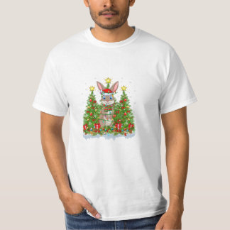 Xmas Lights Santa Hare Christmas T-Shirt