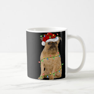 Xmas Lights Santa Hat Brussels Griffon Dog Christm Coffee Mug