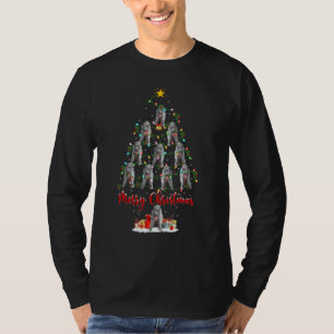 Xmas Lights Santa Irish Wolfhound Dog Christmas Tr T-Shirt