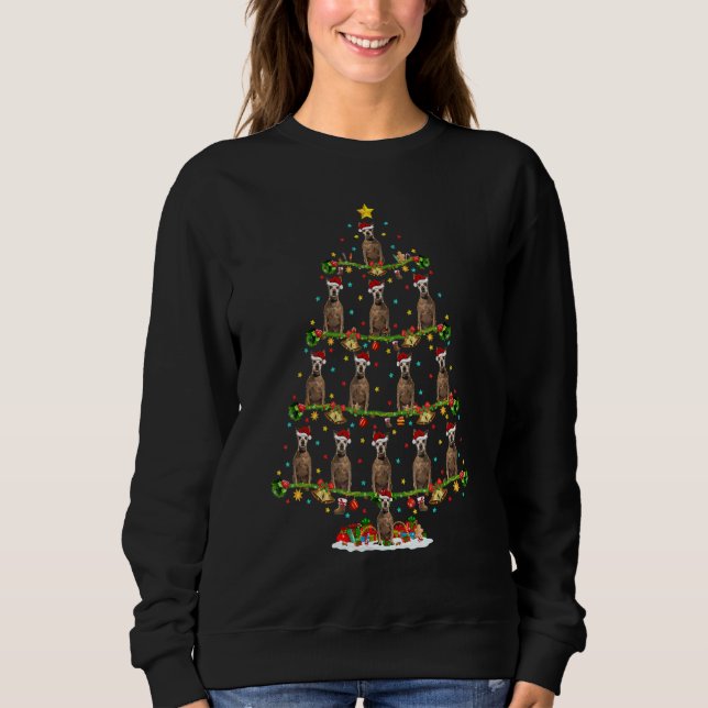 Xmas Lights Santa Miniature Pinscher Dog Christmas Sweatshirt (Front)