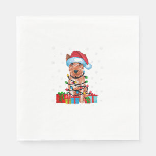 Xmas Lights Santa Soft Coated Wheaten Terrier Dog Napkins