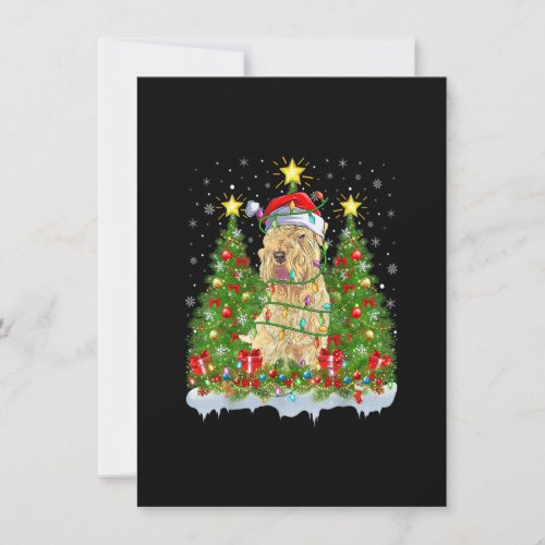 Xmas Lights Santa Wheaten Terrier Dog Christmas Tr Invitation