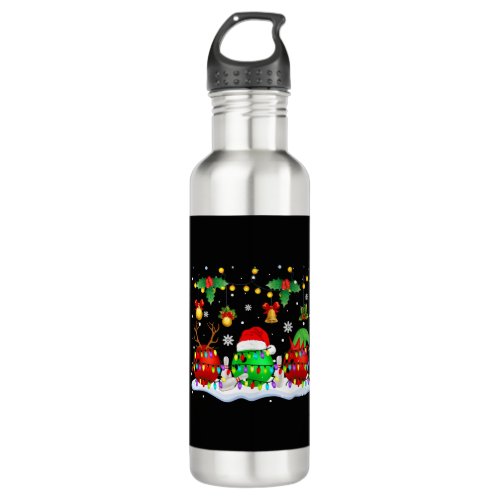 Xmas Lights Three Reindeer Bowling Balls Player Stainless Steel Water Bottle