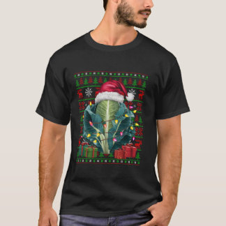 Xmas Lights Ugly Santa Hat Vegetable Cabbage Chris T-Shirt