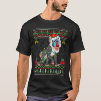 Xmas Lights Ugly Sweater Style Santa Baboon Christ