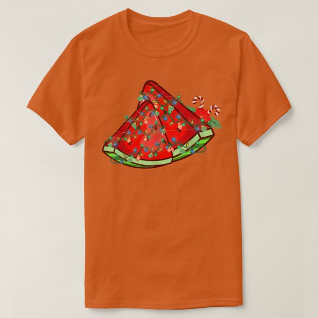 Xmas Lights Watermelon Summer Hawaiian Christmas I T-Shirt (Design Front)