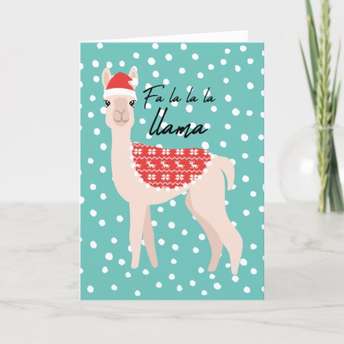 Xmas Llama Cute Christmas Greeting Card