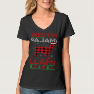 Xmas Llama Red Buffalo Plaid Ugly Llama Christmas  T-Shirt