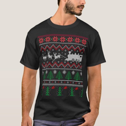 Xmas Locomotive Model Train Ugly Christmas Sweater