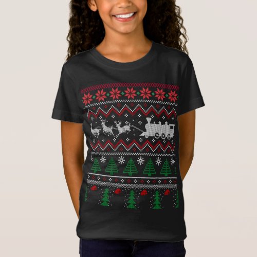 Xmas Locomotive Model Train Ugly Christmas Sweater