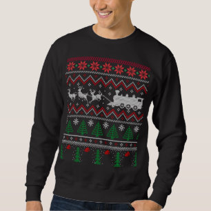 Xmas Locomotive Model Train Ugly Christmas Sweater