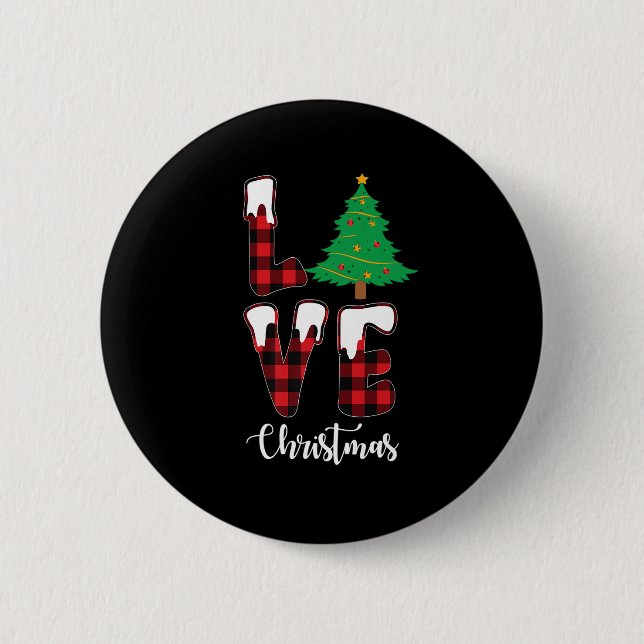 Xmas Love Christmas Tree Santa Family Women Girls  Button (Front)