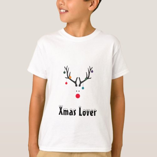 Xmas lover Christmas humor funny reindeer white T_Shirt