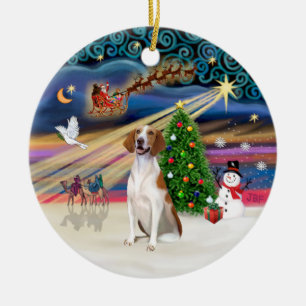 Xmas Magic - American Foxhound Ceramic Ornament