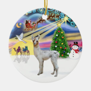 Xmas Magic - Baby Llama Ceramic Ornament