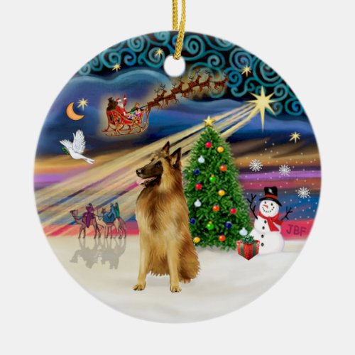 Xmas Magic _ Belgian Tervuren Ceramic Ornament