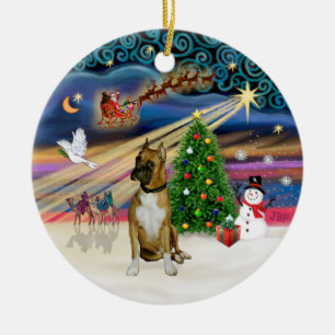 Xmas Magic - Boxer 3 (black mask) Ceramic Ornament