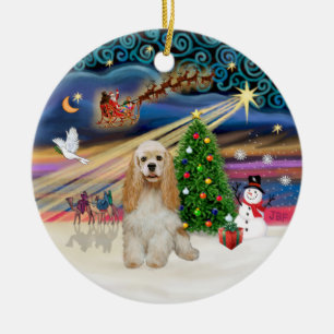 Xmas Magic - Buff Cocker Spaniel Ceramic Ornament