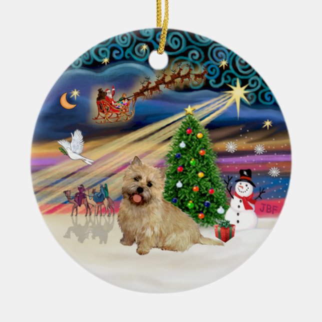 Xmas Magic - Cairn Terrier (wheaten 13) Ceramic Ornament (Front)