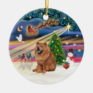 Xmas Magic - Chow Chow (red) Ceramic Ornament