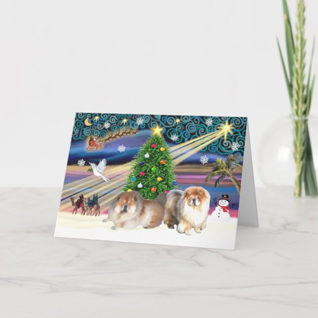 Xmas Magic-Chow  Pair Holiday Card (Front)