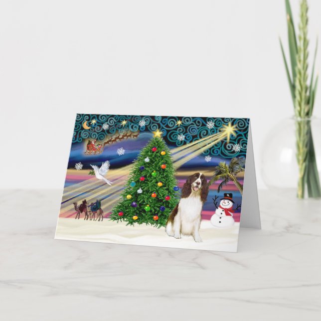 Xmas Magic-English Springer Holiday Card (Front)