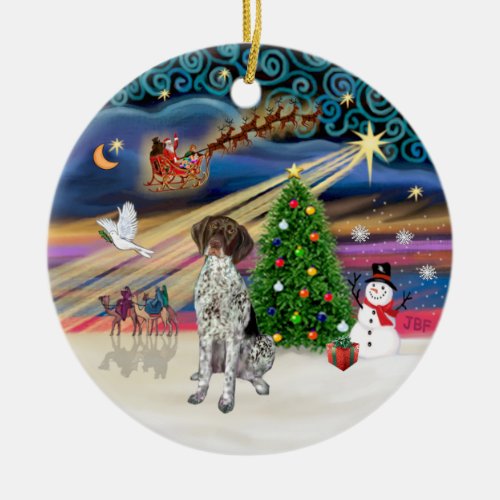 Xmas Magic _ German Short Haired Pointer Ceramic Ornament