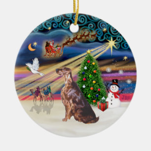 Xmas Magic - Irish Setter Ceramic Ornament