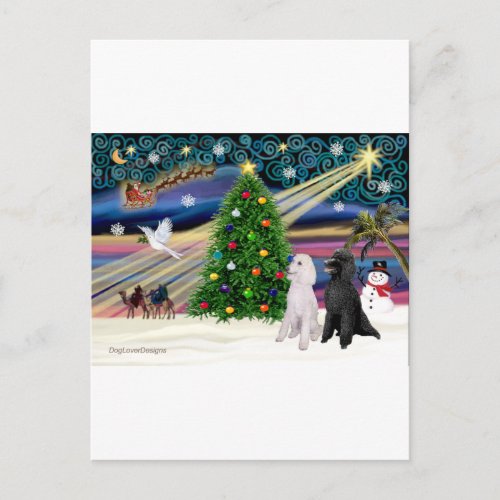 XMAS MAGIC_Poodle ST_Pair2 Holiday Postcard