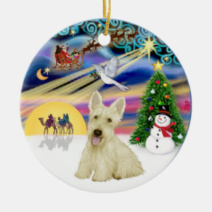 Xmas Magic - Scottish Terrier (Wheaten) Ceramic Ornament
