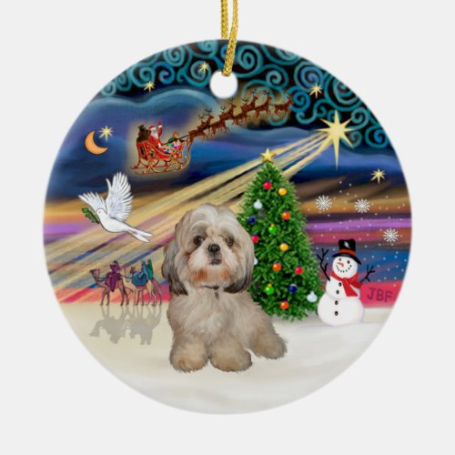 Xmas Magic _ Shih Tzu Y Ceramic Ornament